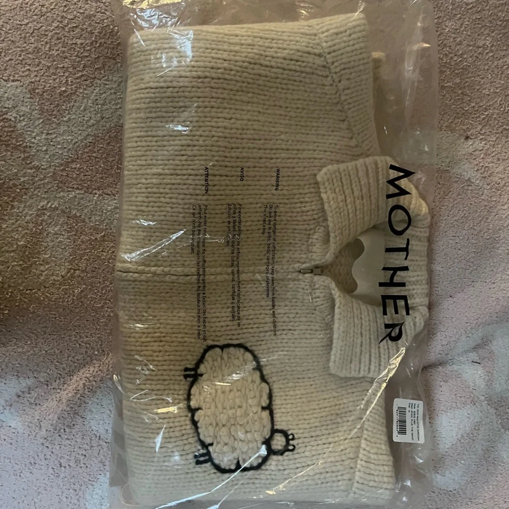 MOTHER Cream Wool Sheep-Embroidered Cardigan - Picture 4 of 4